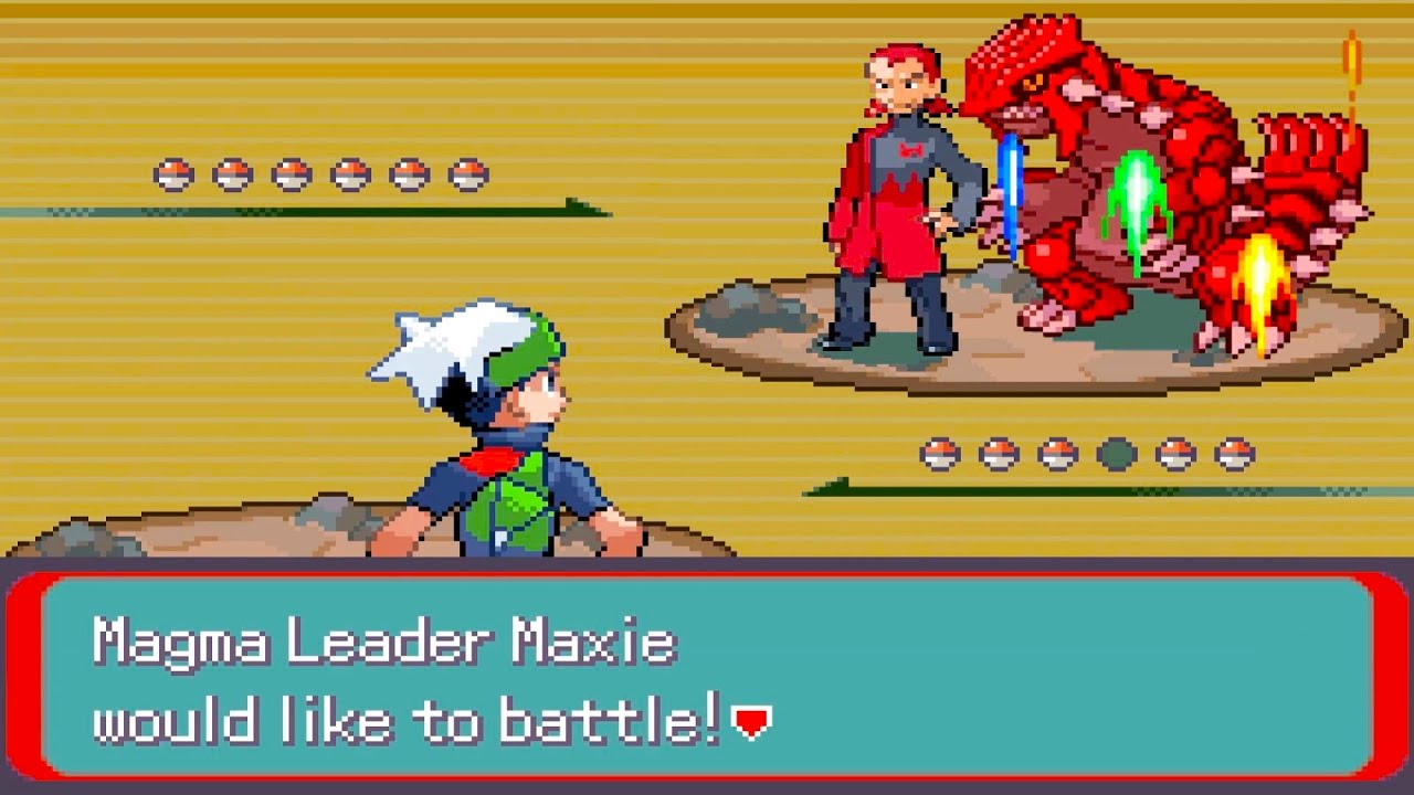 Pokemon Emerald Horizons - vs Team Magma Leader Maxie @ Magma Hideout (Totem Groudon, 2nd Battle)