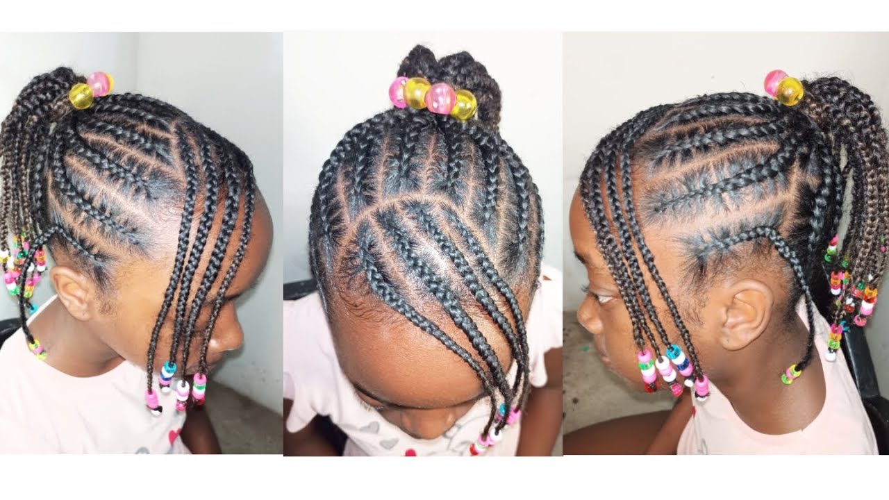 Peinado para niña, con chaquiras en cabello afro 💓💛💓💛 #cabelloafro #suscribete