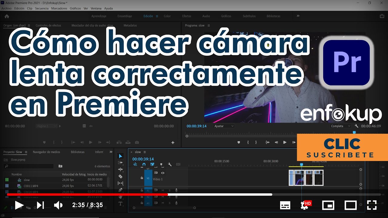 Cómo hacer cámara lenta correctamente en Premiere pro  - 2022