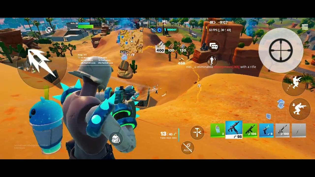 Fortnite mobile gameplay in moto edge 50 neo