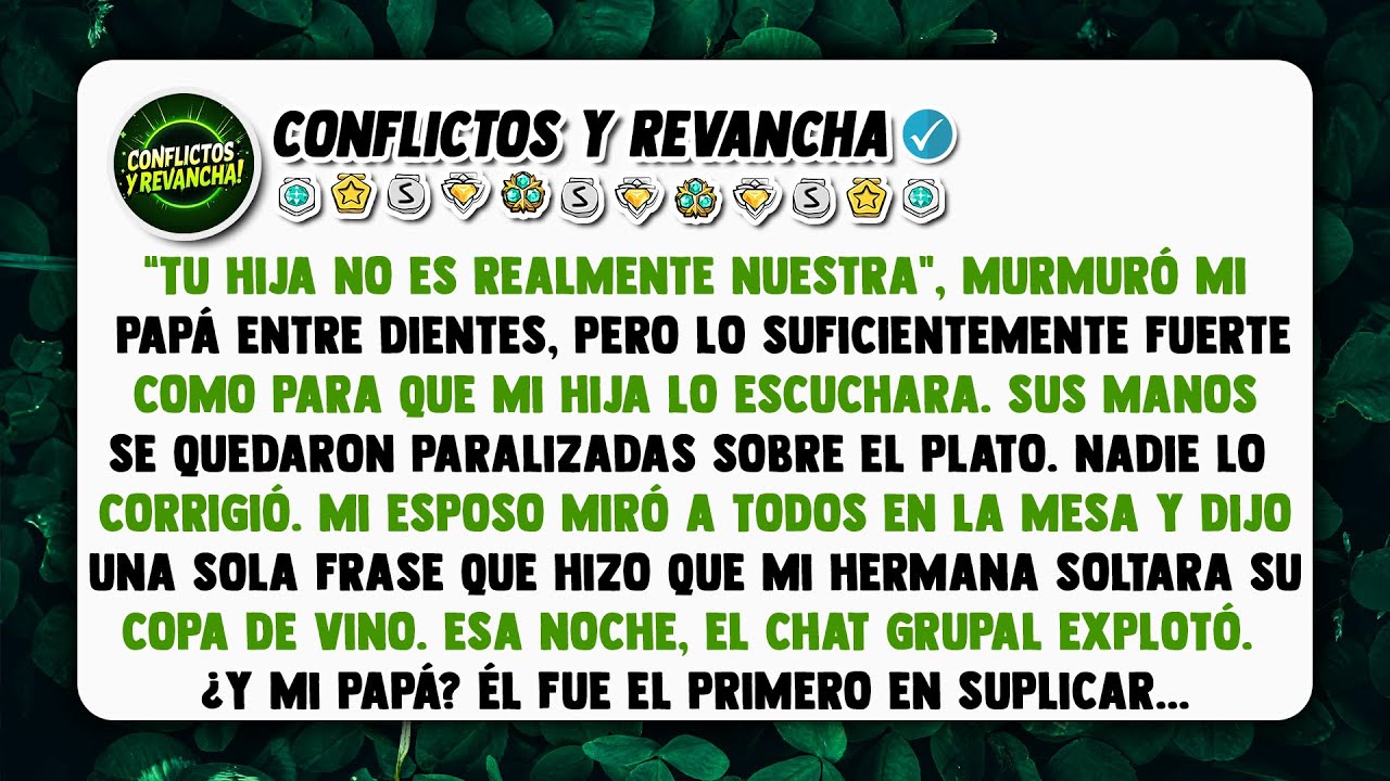 “TU HIJA NO ES REALMENTE NUESTRA”,murmuró mi papá entre dientes, pero lo suficientemente fuerte como