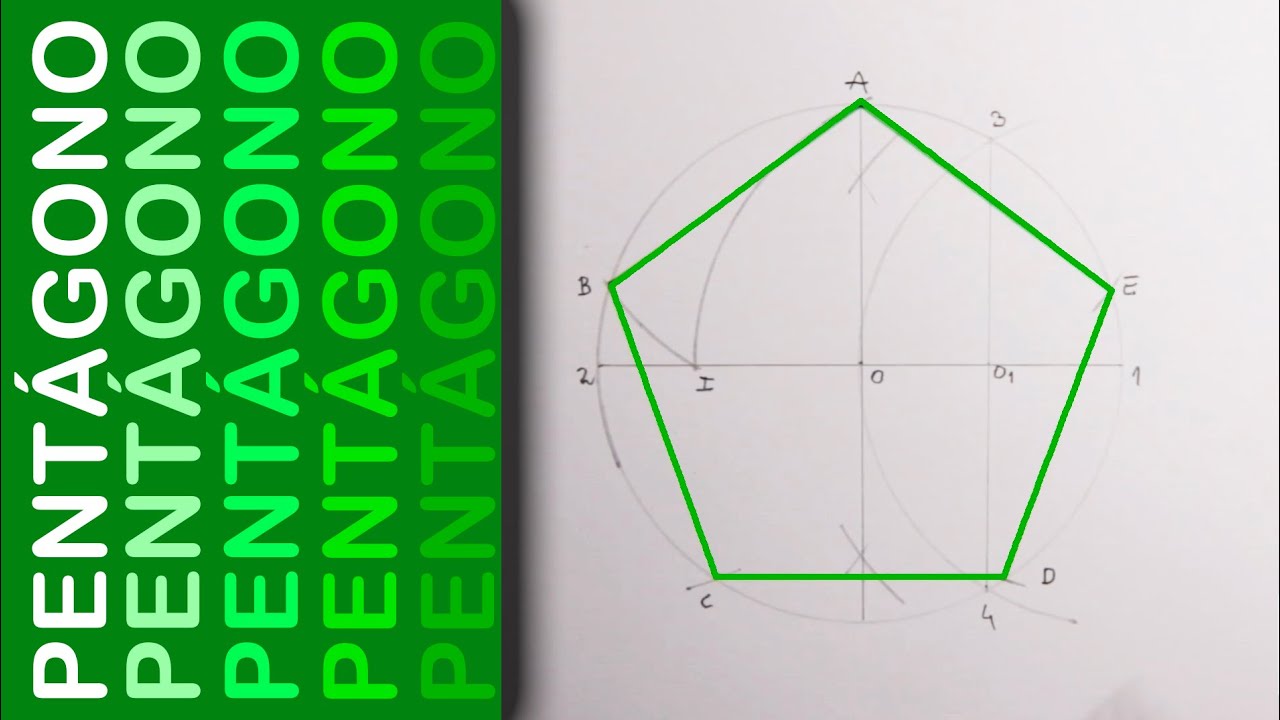 Construção de Pentágono Regular inscrito numa circunferência