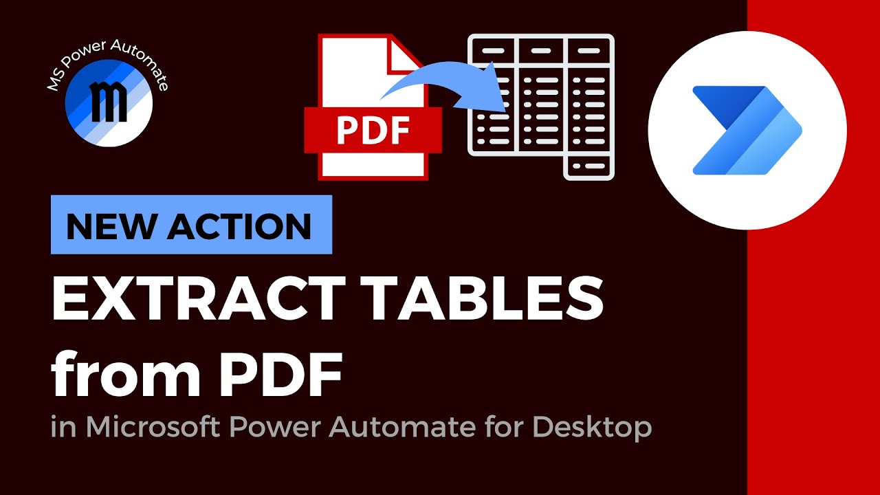 Extract tables from PDF - Microsoft Power Automate for Desktop Tutorial