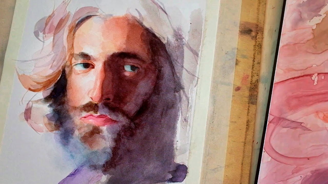 Cómo usar LA MANCHA en acuarela con la técnica de HÚMEDO SOBRE SECO (lo aplico a un retrato)