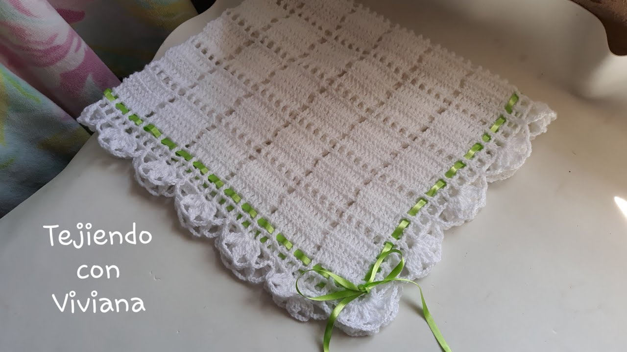 Sabanita o Manta para Bebe Tejida a Gancho Crochet