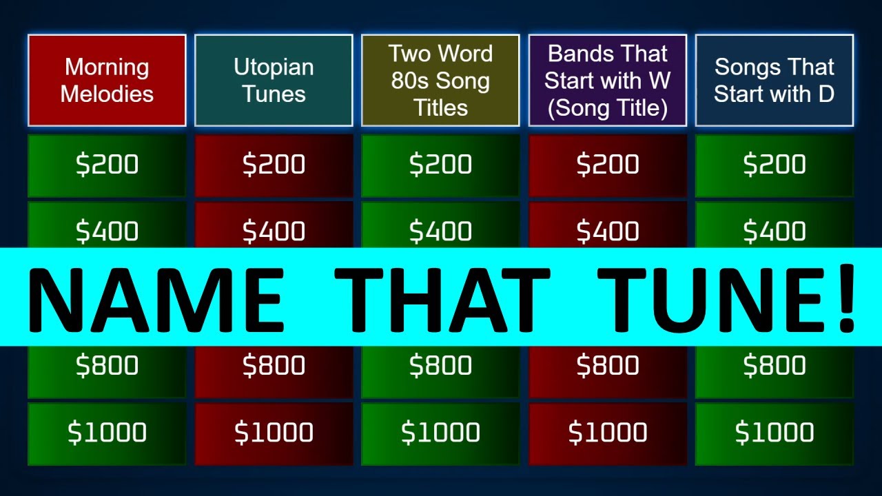 Guess the Song Jeopardy Style | Quiz #84