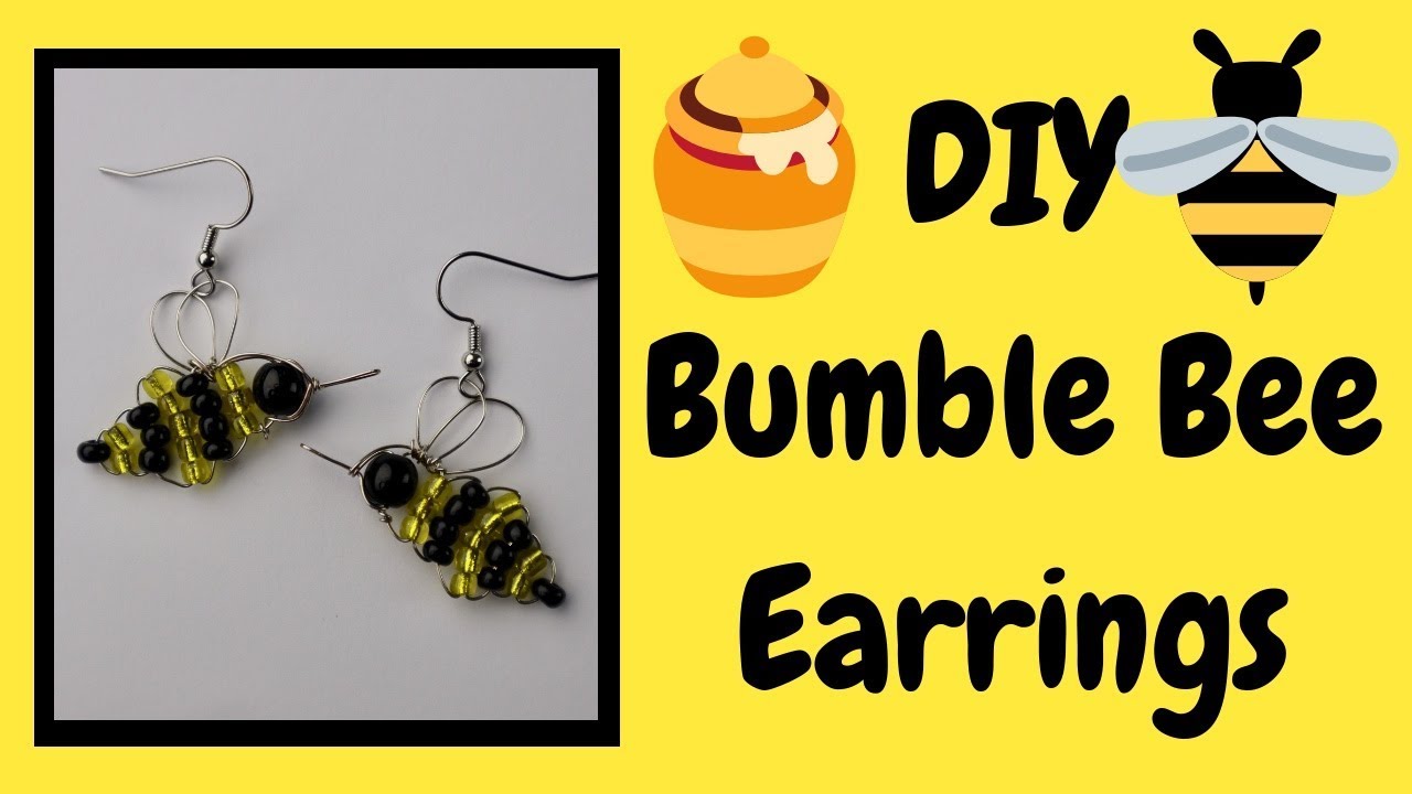 DIY Beaded Bumble Bee Earrings Jewelry Making Tutorial
