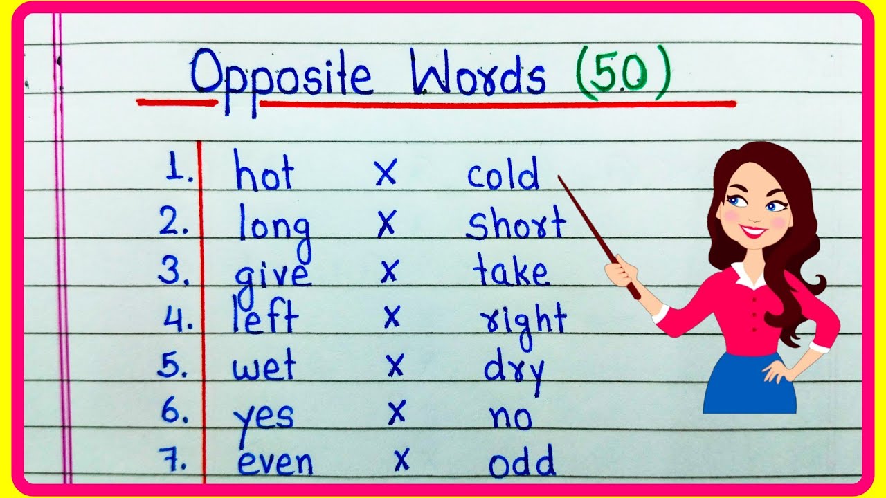 Opposite Words | 50 Opposite Words | Opposite Word | 50 Opposite Words in English | अपोजिट वर्डस 50