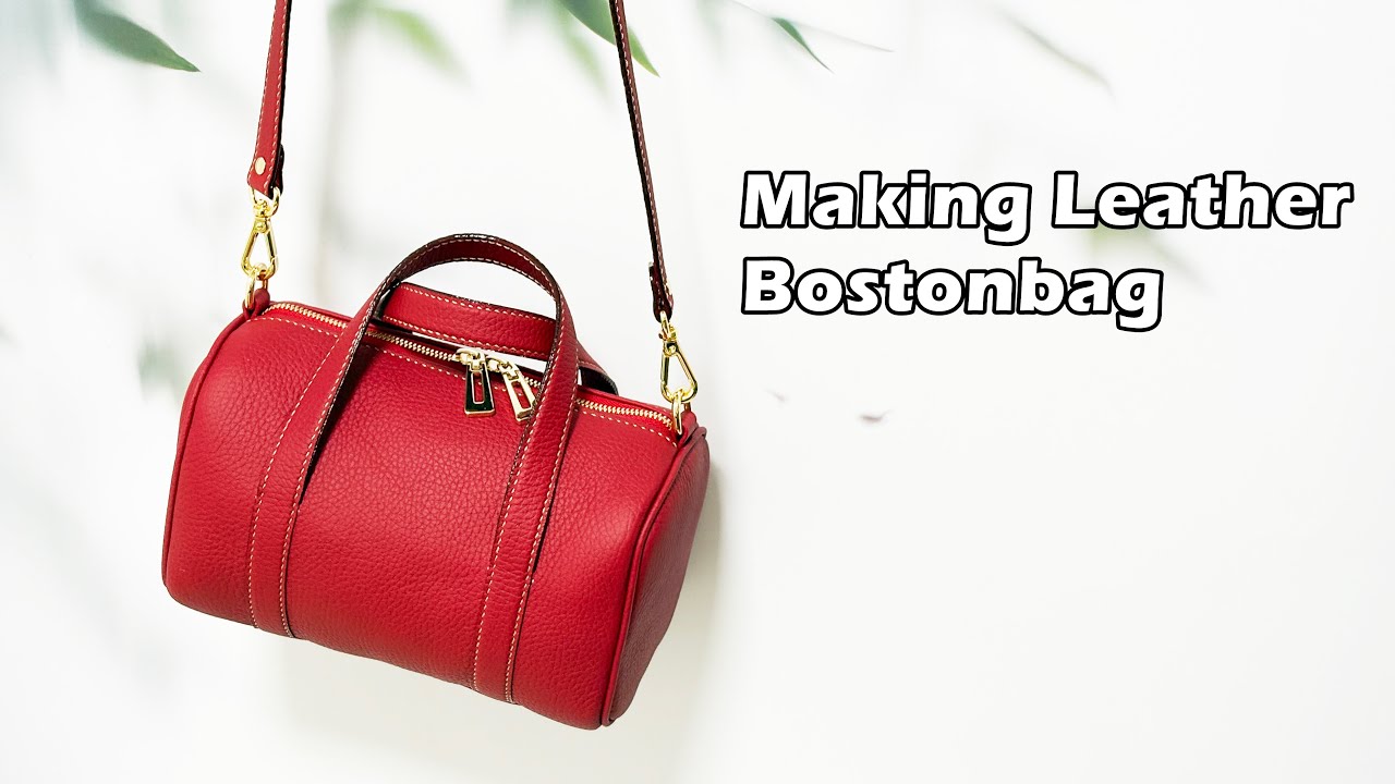 99 [Leather Craft] Making Leather miniboston / [가죽공예] 미니 보스턴백 만들기 / Free Pattern