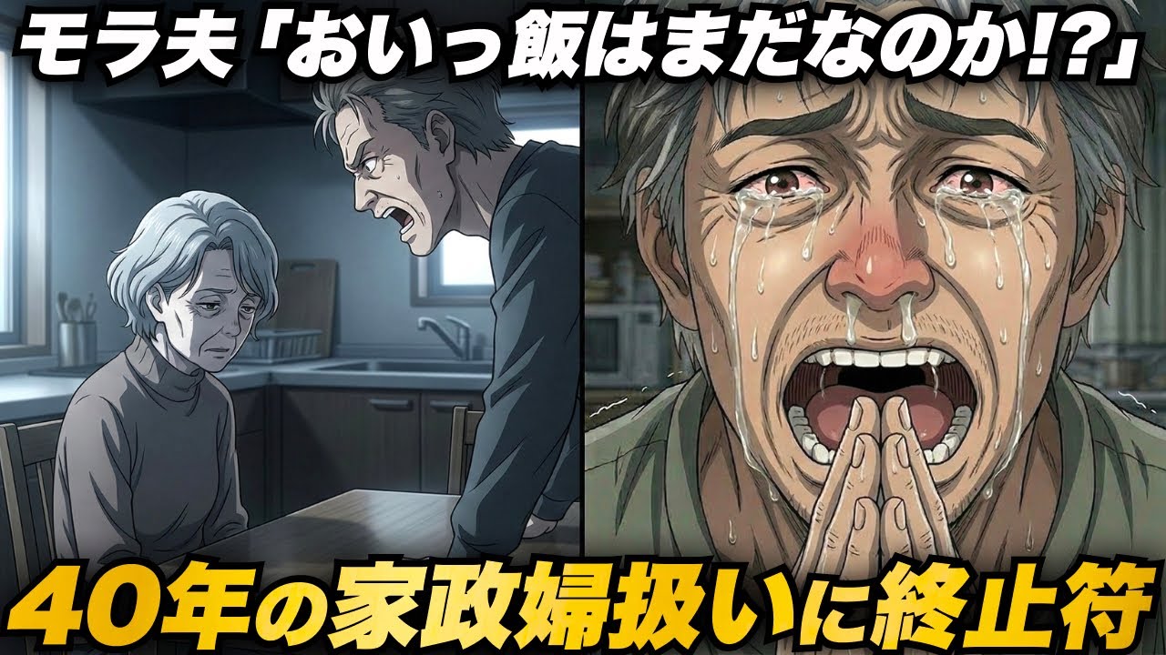 モラ夫「飯はまだなのか？」62歳妻「もう作りませんよw」→40年の家政婦扱いに終止符を打った結果…夫は泣き崩れ、生き地獄にw【60代・70代】【シニアライフ】