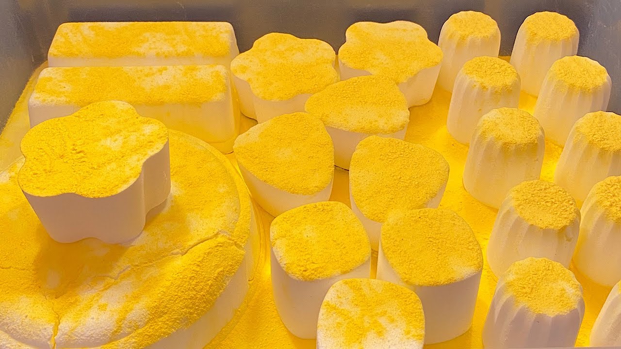 Mix yellow with white baking soda | Part 2 is white  | asmr