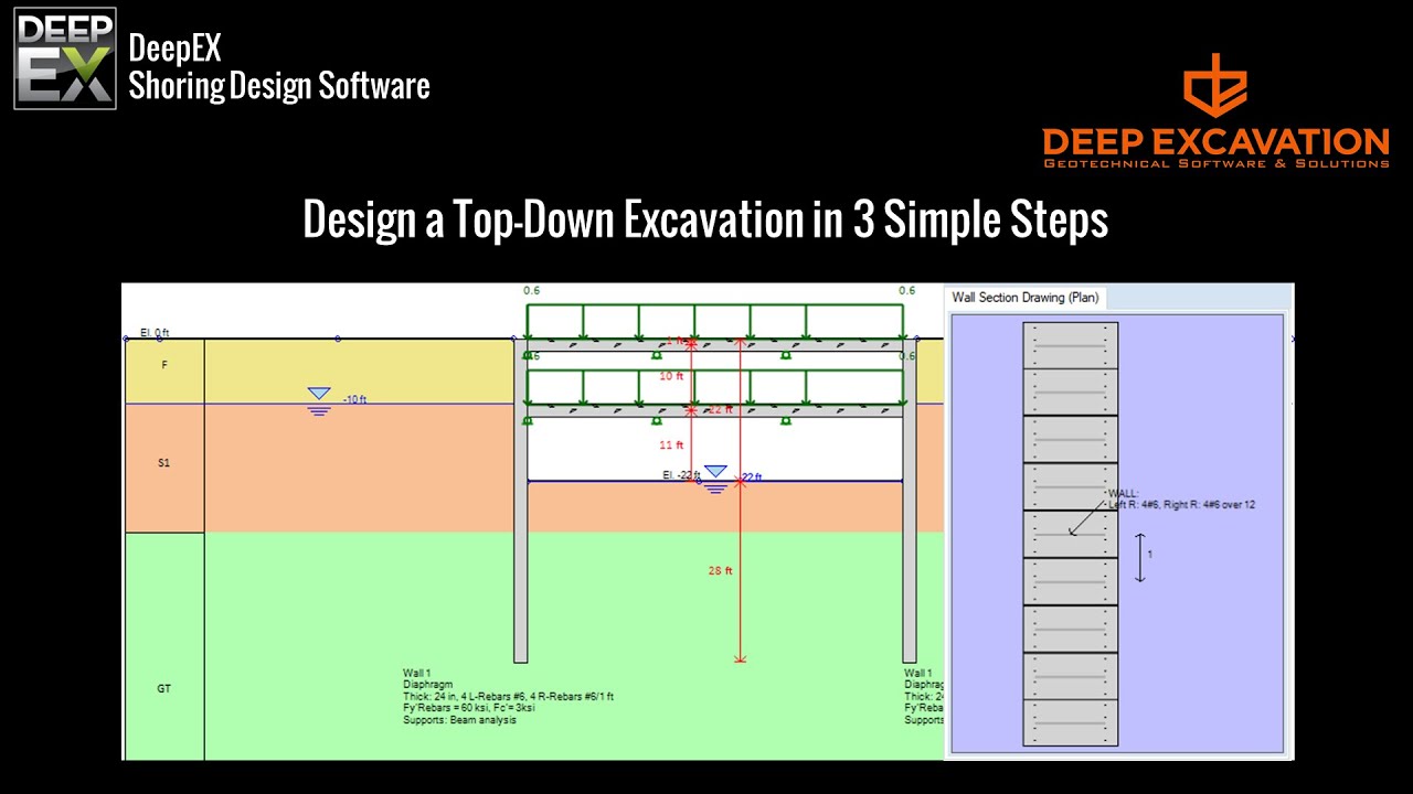 DeepEX   Design a Top Down Excavation with Diaphragms and Slabs in 3 Steps