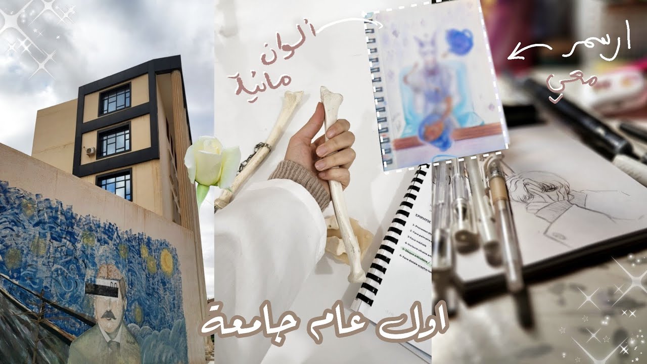 اول فيديو في القناة☆ملخص للسنة الجامعية ,رسم بالألوان المائية☆