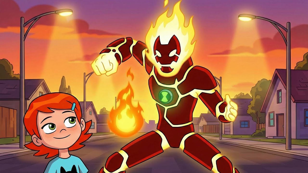 Heatblast’s Flaming Strike 💥🔥 Ben 10’s Most Explosive Transformation | Funny Ben 10 Animation