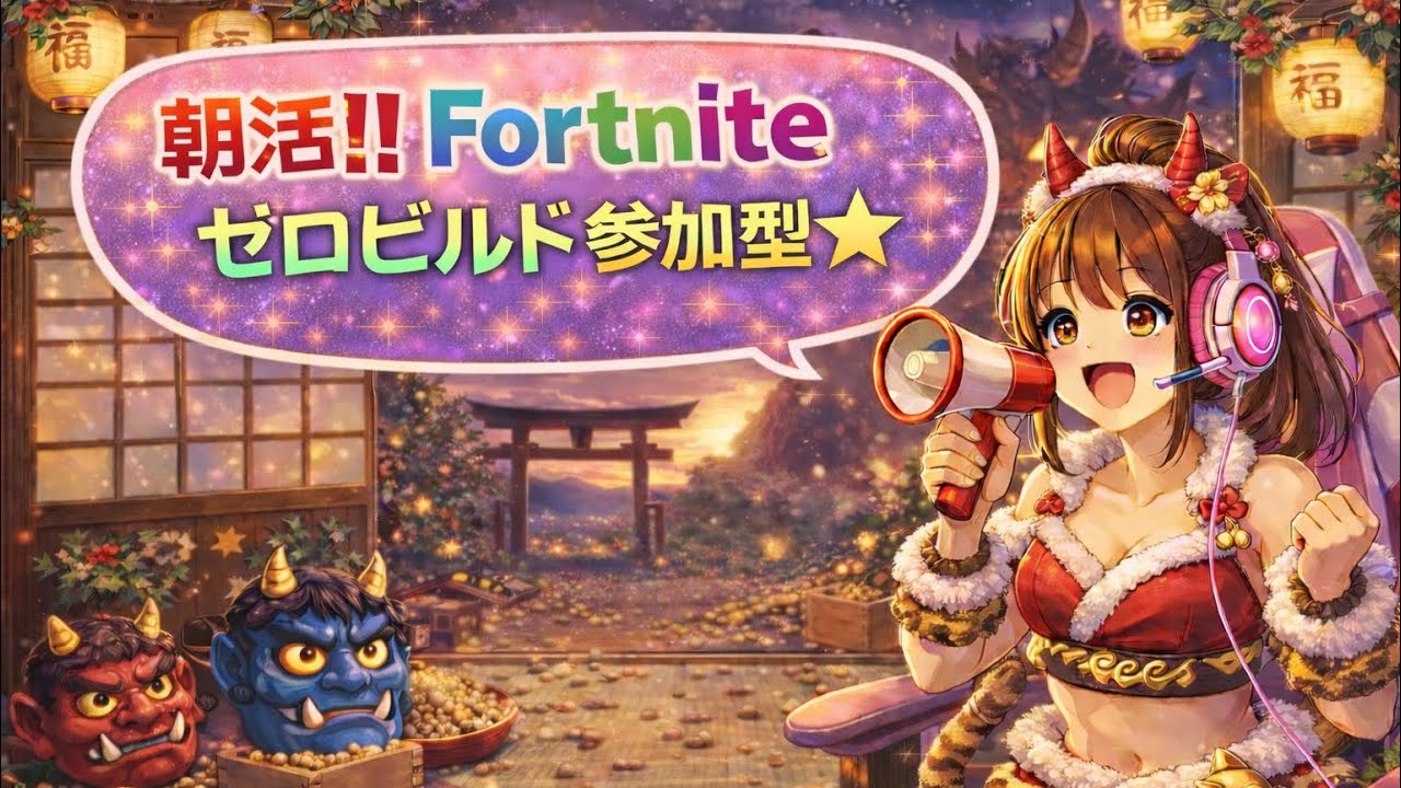 2026.2.3#Fortnite#ゼロビルド#お昼頃まで参加型配信💫鬼は外ぉ、せまは内ぃ🤭
#Fortnite　#参加型　#初見さん大歓迎　#大人