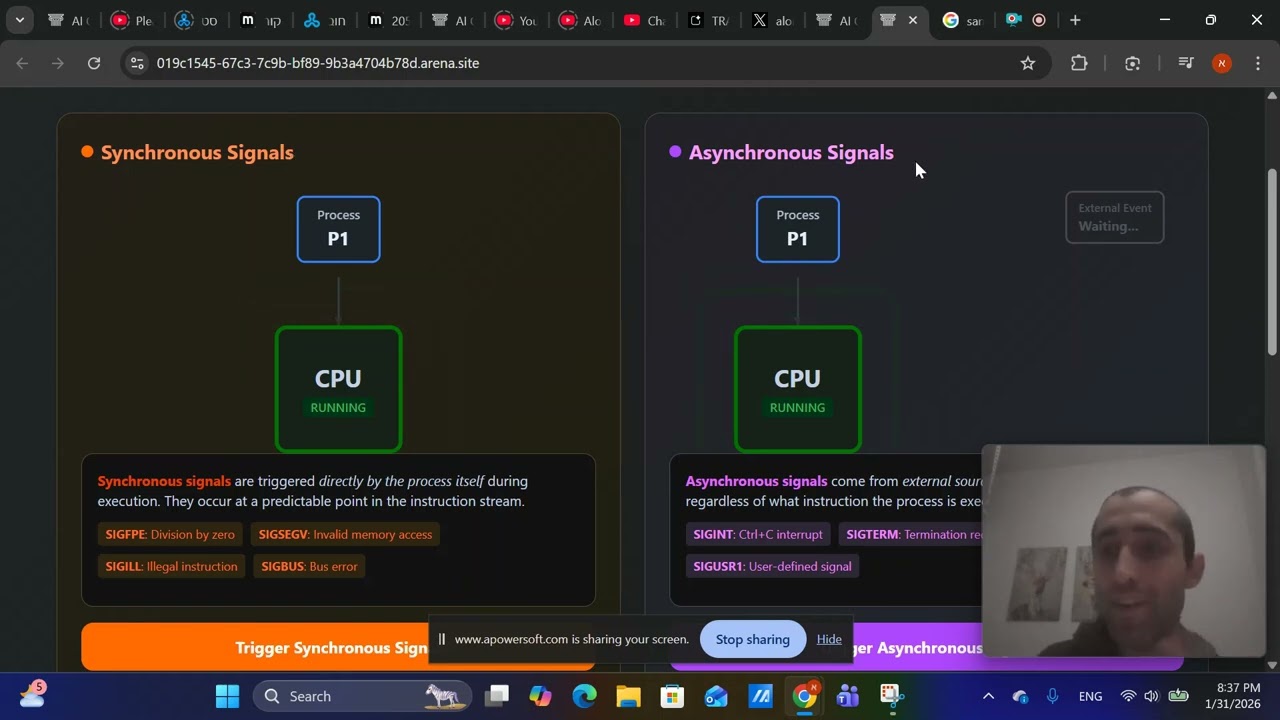 Операционные системы. Синхронные и асинхронные сигналы.