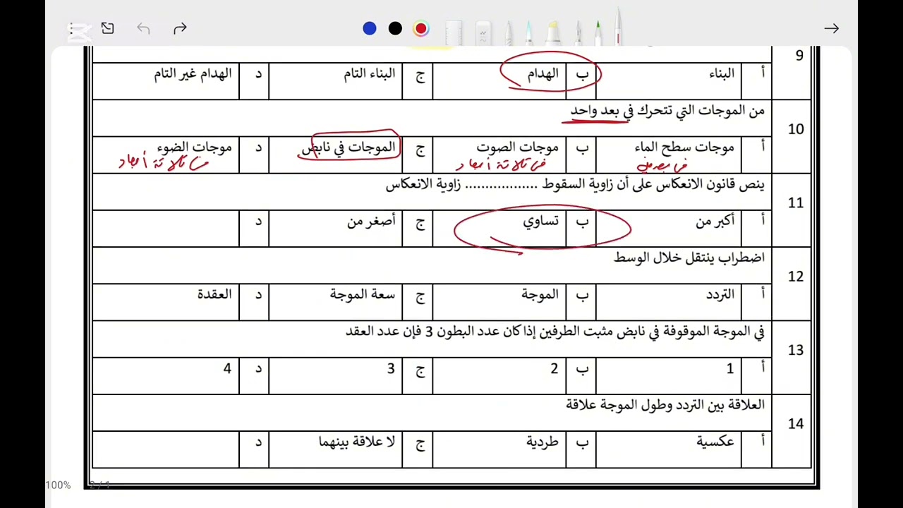 مراجعة الفصل الثاني الاهتزازات والموجات فيزياء ثالث ثانوي الفصل الدراسي الاول 1447