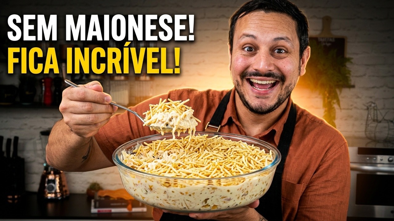 Revelei o segredo do meu Salpicão de Frango sem Maionese! Tão gostoso que como o ano todo!