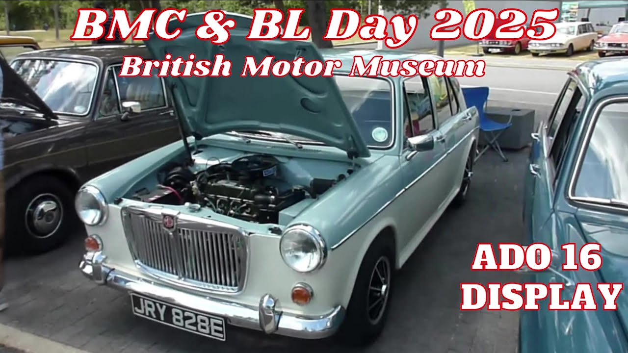 BMC Car Rally - ADO16  Austin/Morris 1100/1300 models on display.