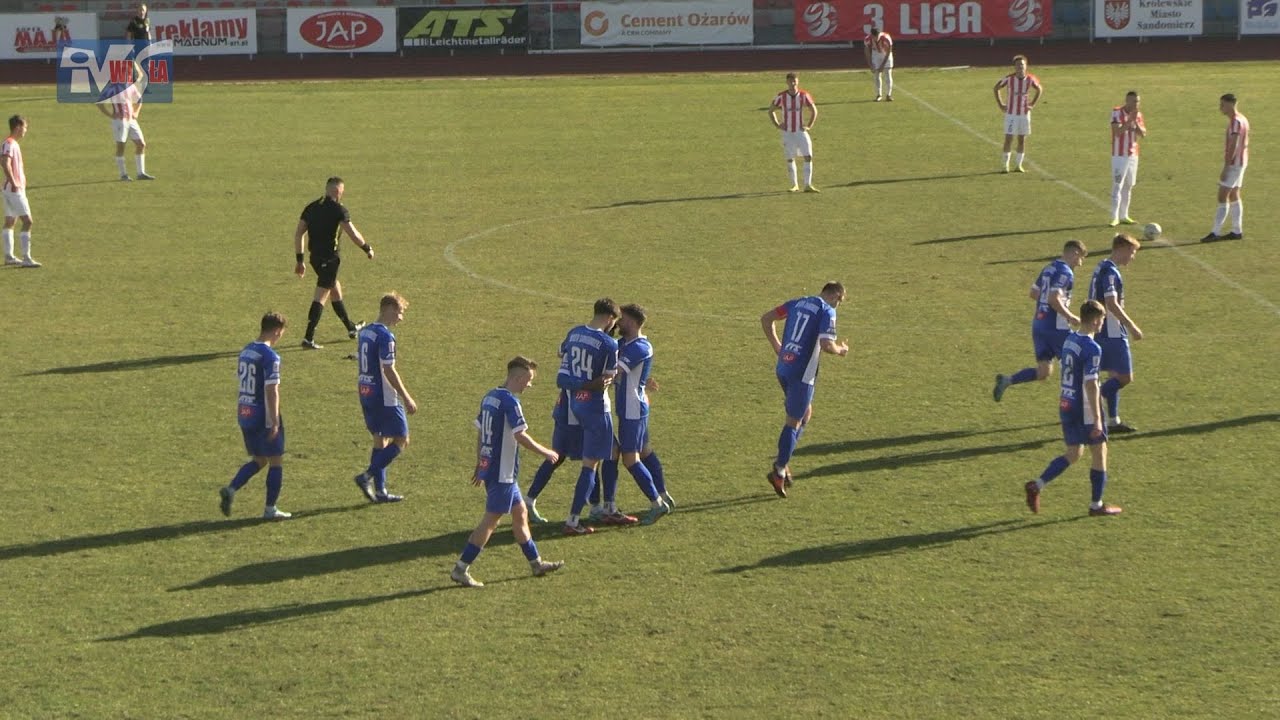 WISŁA SANDOMIERZ - CRACOVIA II 3:2 (3:1) - FRAGMENTY MECZU I KOMENTARZE TRENERÓW