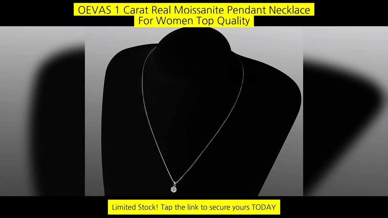 Oevas 1 Carat Real Moissanite Pendant Necklace For Women Top Quality 100% 925