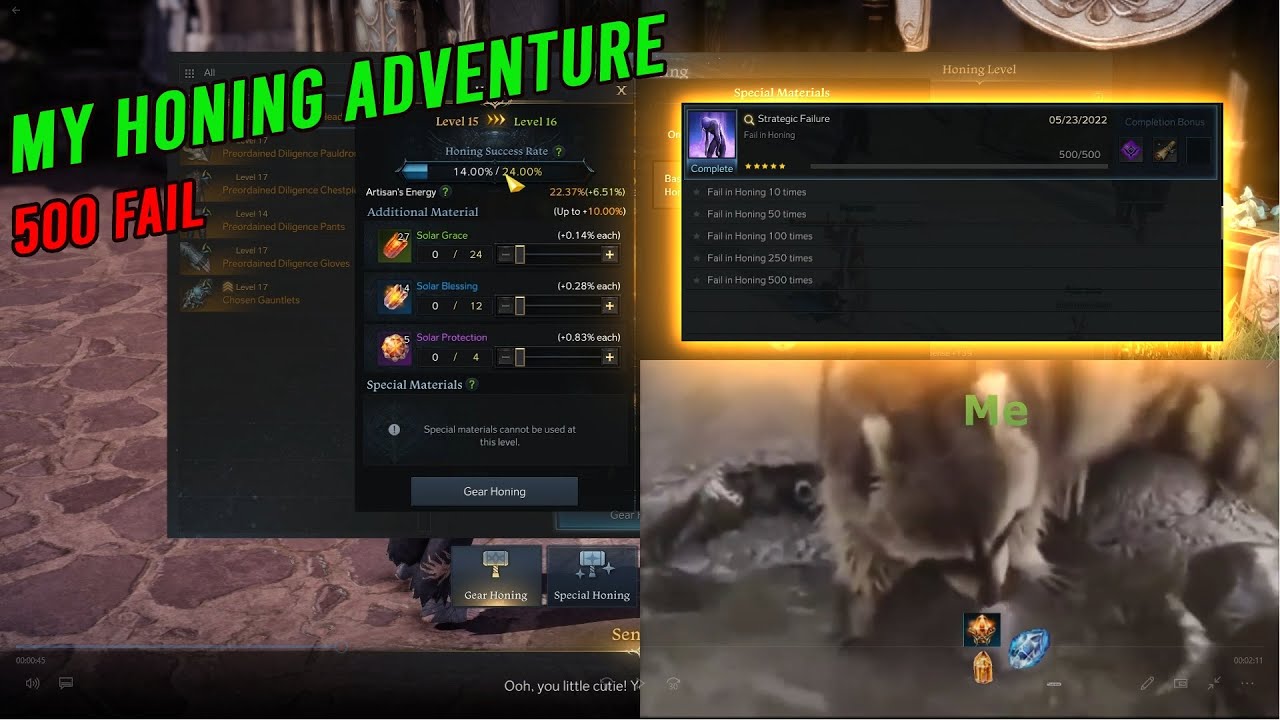 Lost Ark Honing Attempt & 500 Fail