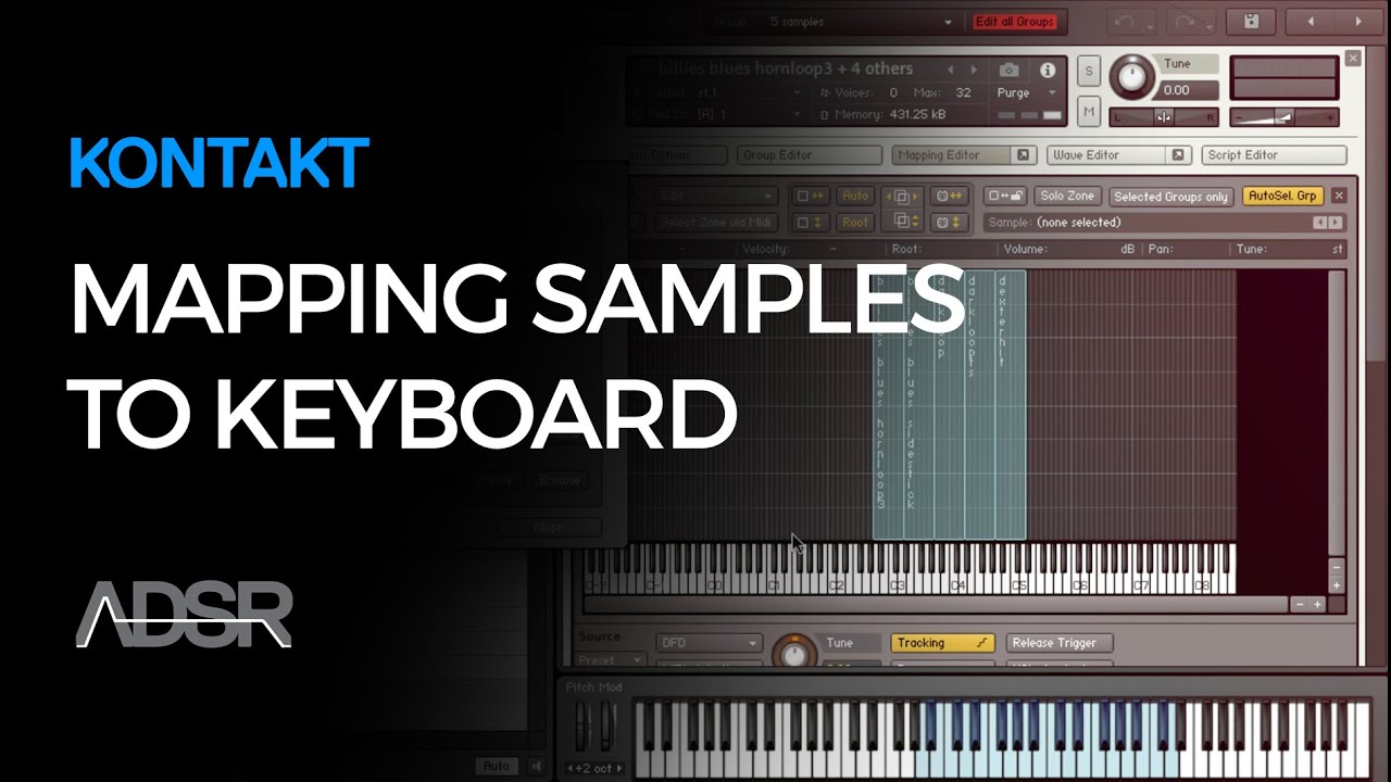 Mapping multiple samples and instruments to the keyboard in Kontakt 5