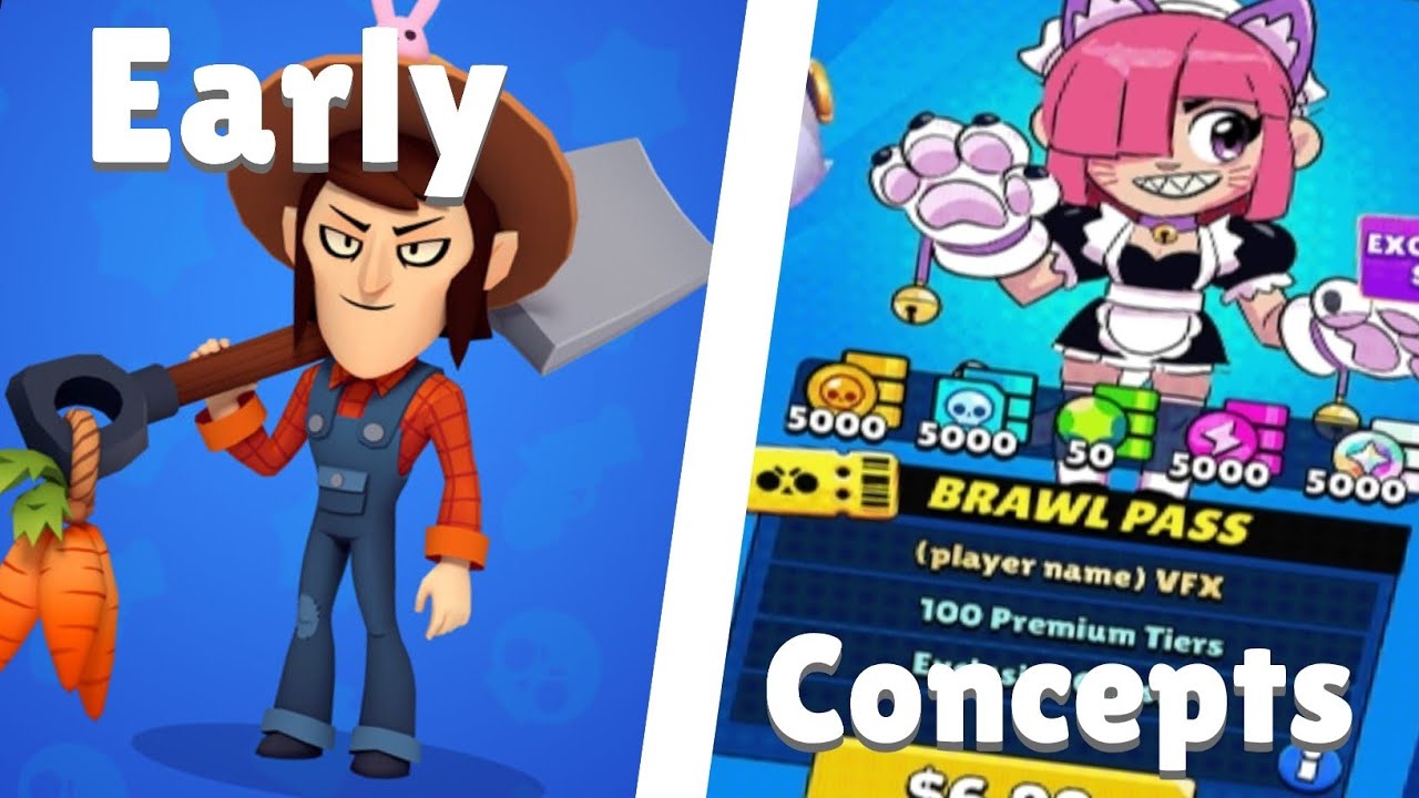 Brawl Stars Early concepts You've never seen before (14 Unused skins,AND MORE!)