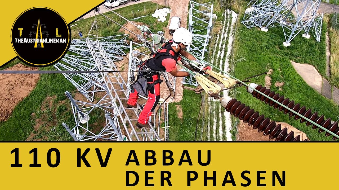 Freileitungsbau | Abbau der Phasen am Strommast