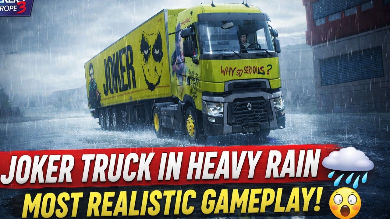 JOKER Edition Truck Drive in Storm 🌧️ | Ultra Realistic Graphics ( Trackers of Europe) #toe3 