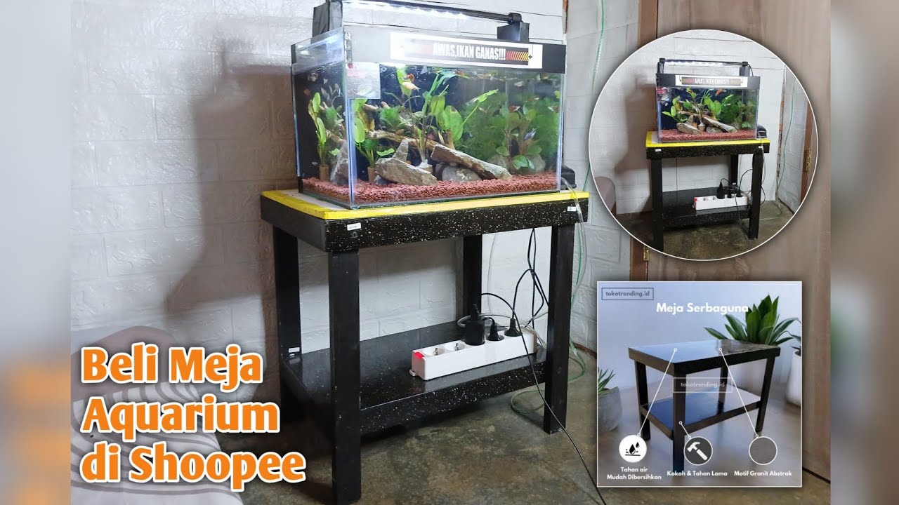 Beli Meja Aquarium di Shopee || Tutorial Rakit Meja Serba Guna Beli di Shopee || Meja Aquarium Murah