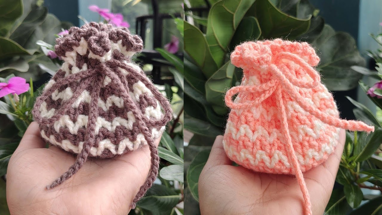 Easy & Simple Drawstring Bag Crochet 💰 DIY