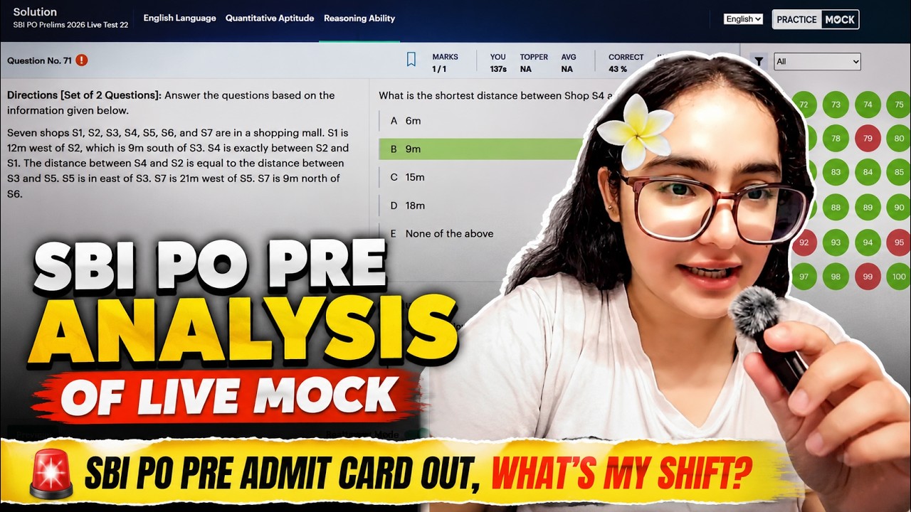 🚨SBI PO Pre Analysis of Live Mock | Admit Card Out🔥What's My Shift? | SBI PO 2026
