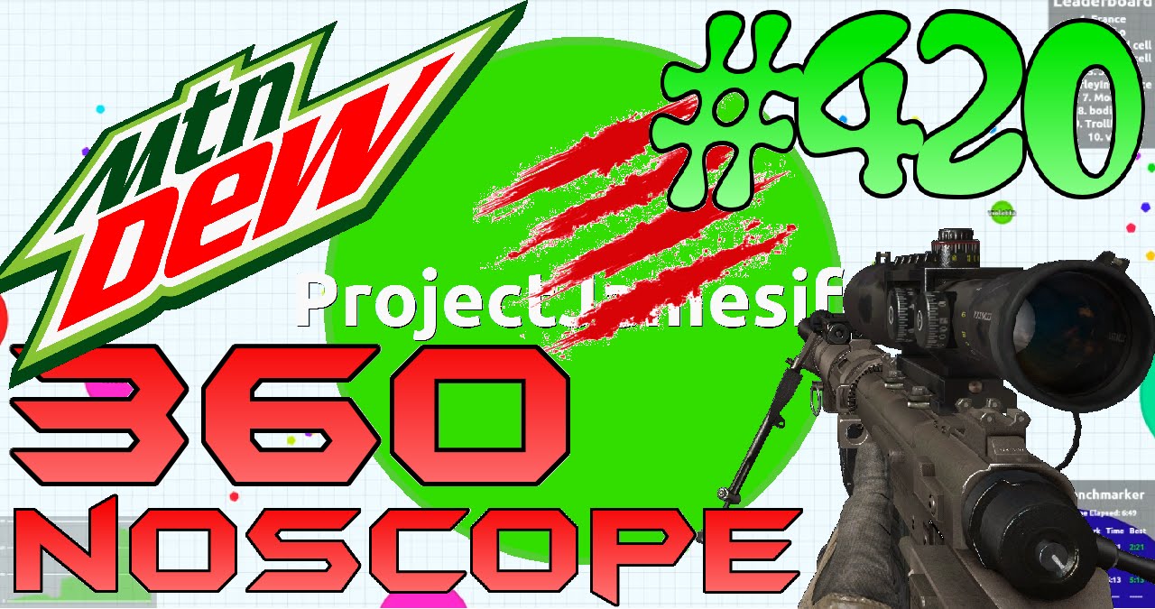 Agario (Agar.io) Funny Moments | 360NOSCOPE420BLAZEIT SNIPER SHOT!