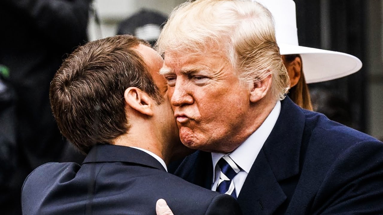 Trump and Macron Can't Stop Hugging and Kissing Each Other
