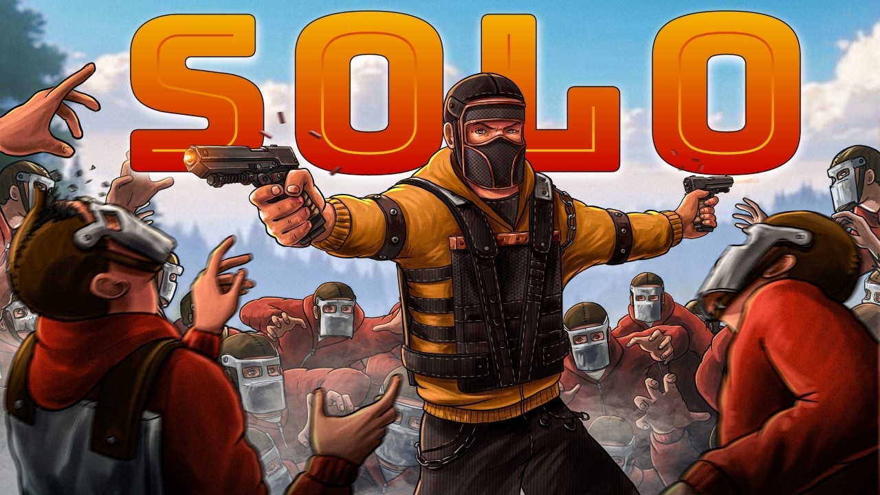 Surviving SOLO between TWO ZERGS on a 1000 pop SERVER - Rust Solo (movie)