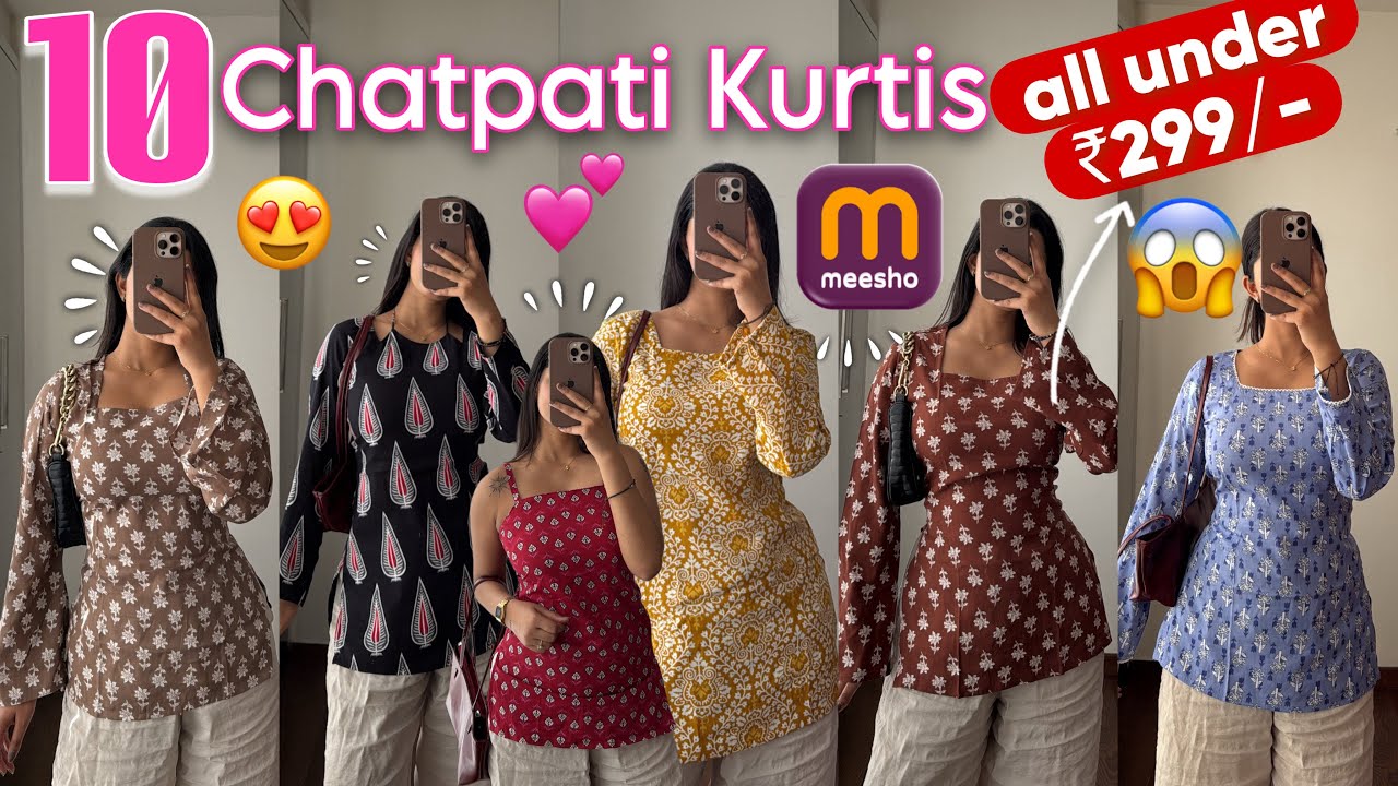 *HUGE* MEESHO SHORT KURTI HAUL!😍 ALL UNDER ₹299/-😍 10 Kurti Try-On Haul💕 // Rupal Yadav #meesho 