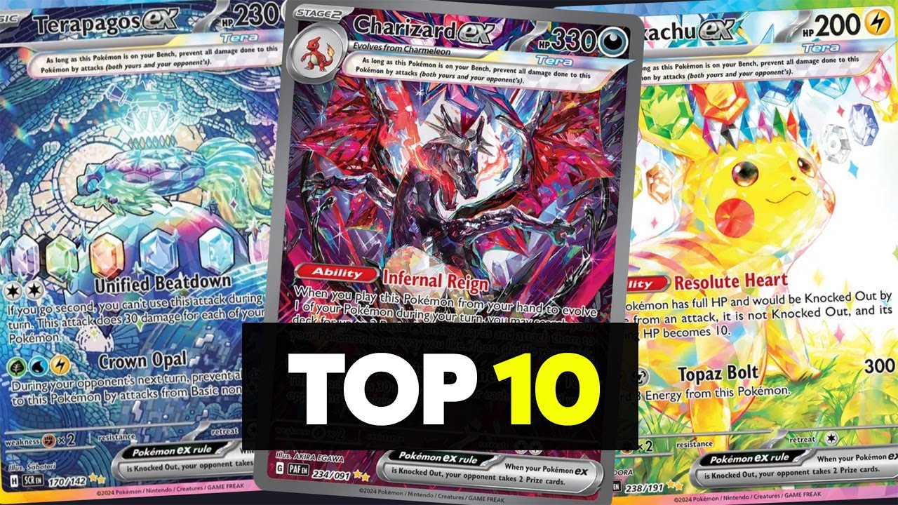 TOP 10 CARTAS POK&Eacute;MON M&Aacute;S CARAS DEL 2024