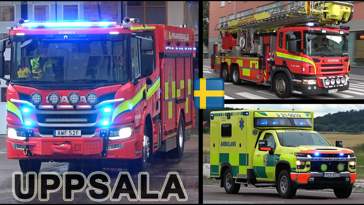 Uppsala - utryckningar, räddningstjänst, ambulans och polis