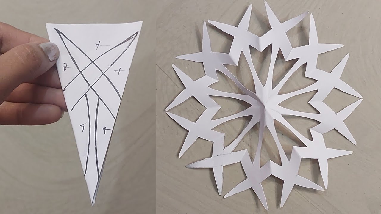 How to make easy and beautiful snowflakes ❄️♥️ #papercraft #snowflakes #part 165