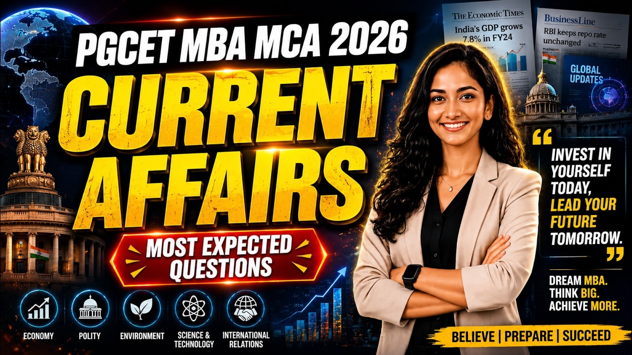 PGCET MBA MCA 2026 | TOP EXAM ORIENTED CURRENT AFFAIRS | TARGET 2026 |