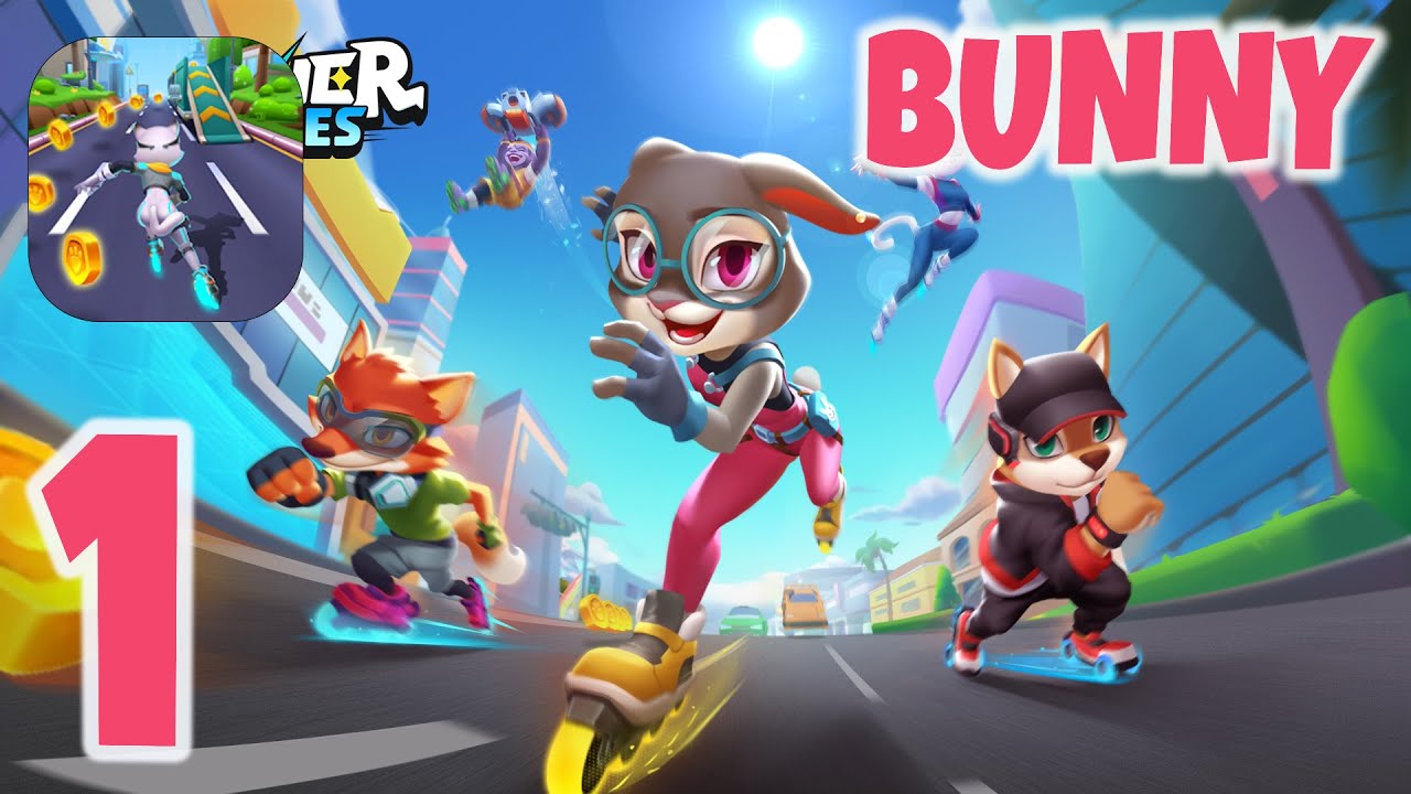 Runner Heroes: Endless Skating - Bunny - Gameplay Walkthrough Part #1