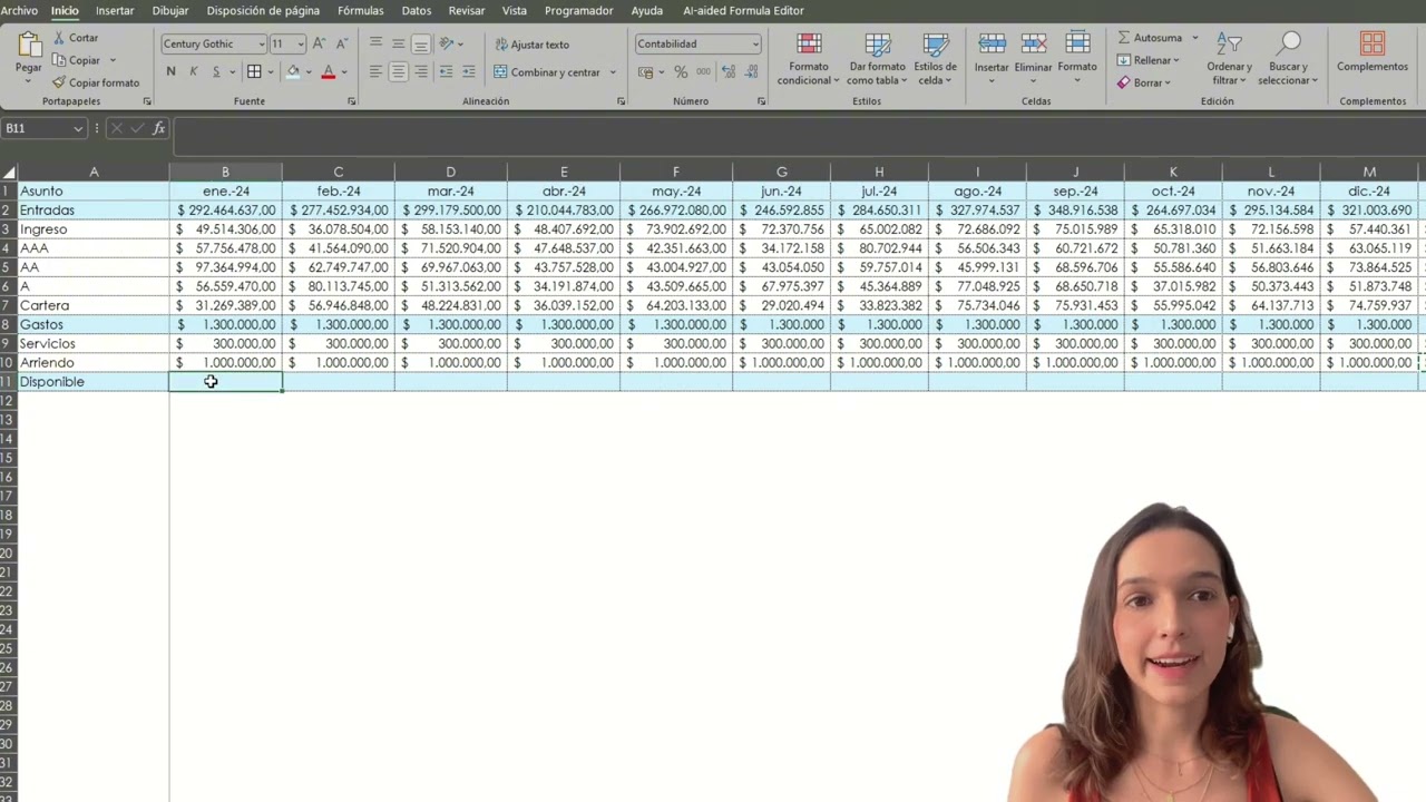 Proyección financiera para empresas en Excel