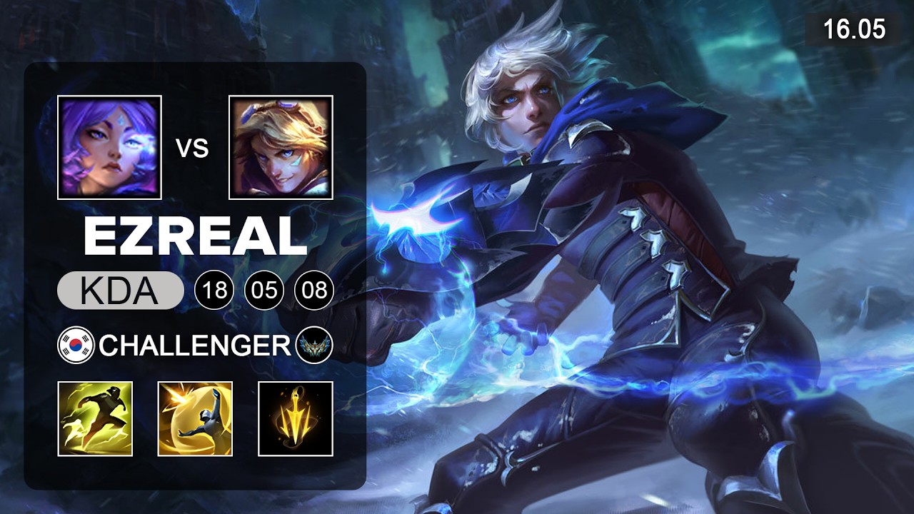 Ezreal vs Yunara ADC - KR Challenger - Patch 16.05 Season 16