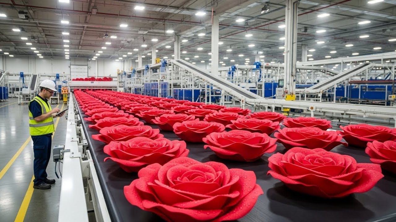 Inside a Giant Rose Processing Plant: From Massive Flowers to Luxury Perfume (Full Process)