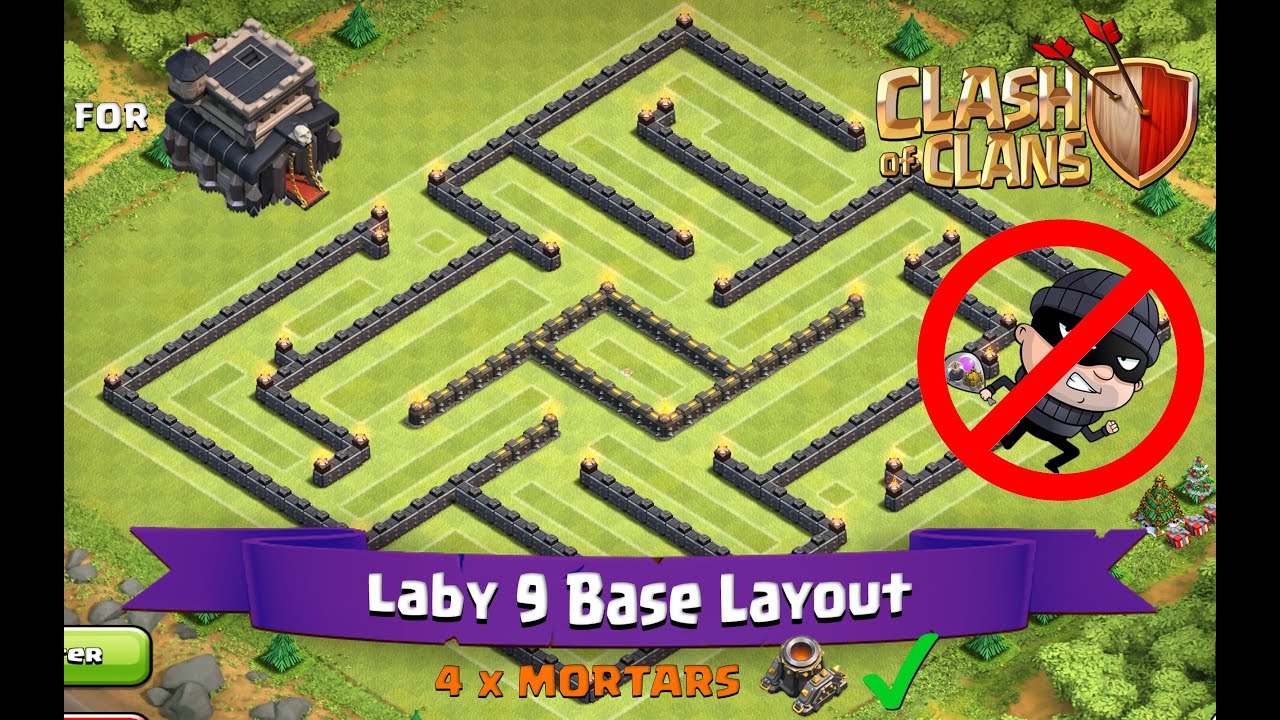 Clash Of Clans: TH9 | BEST Farming Base Layout - Laby 9