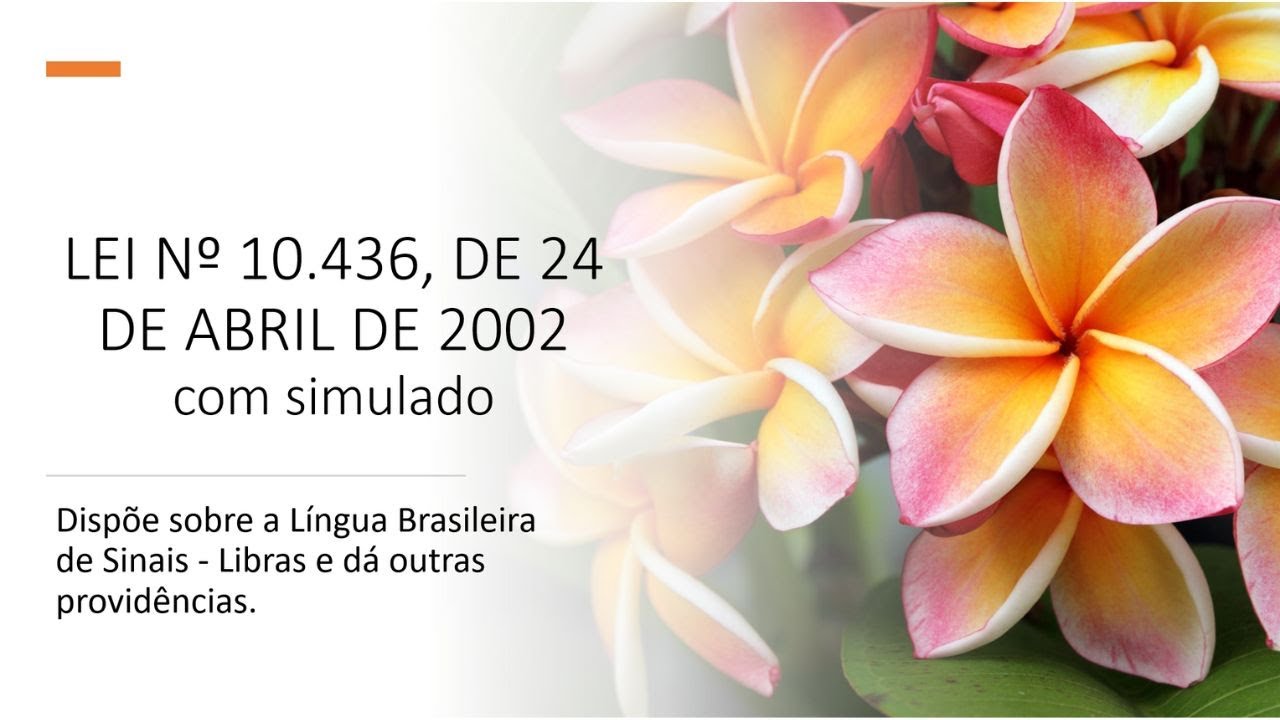 Lei 10.436 de 24 de abril de 2002 com simulado.