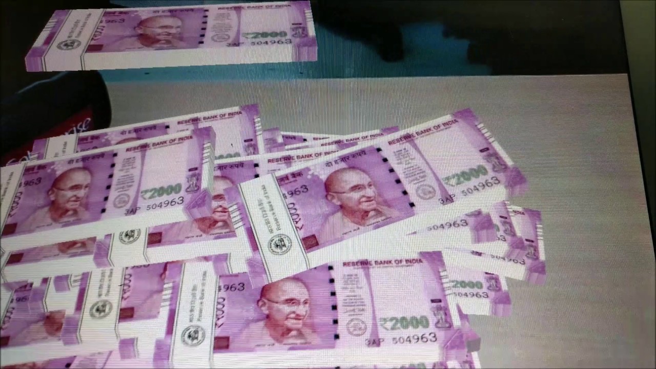 Augmented Reality with Rs  2000 notes worth Rs. 2 Crores.