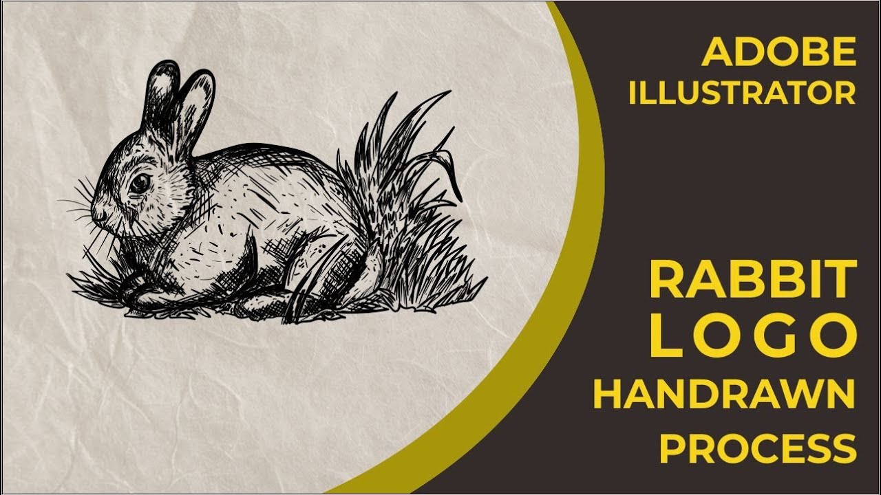 Rabbit Handdrawn Logo Process Adobe Illustrator