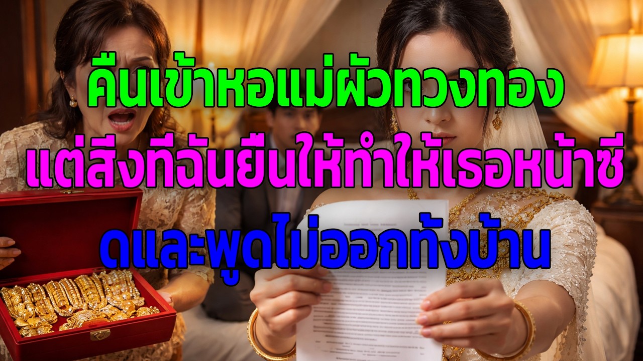 คืนเข้าหอแม่ผัวทวงทอง แต่สิ่งที่ฉันยื่นให้ทำให้เธอหน้าซีดและพูดไม่ออกทั้งบ้าน